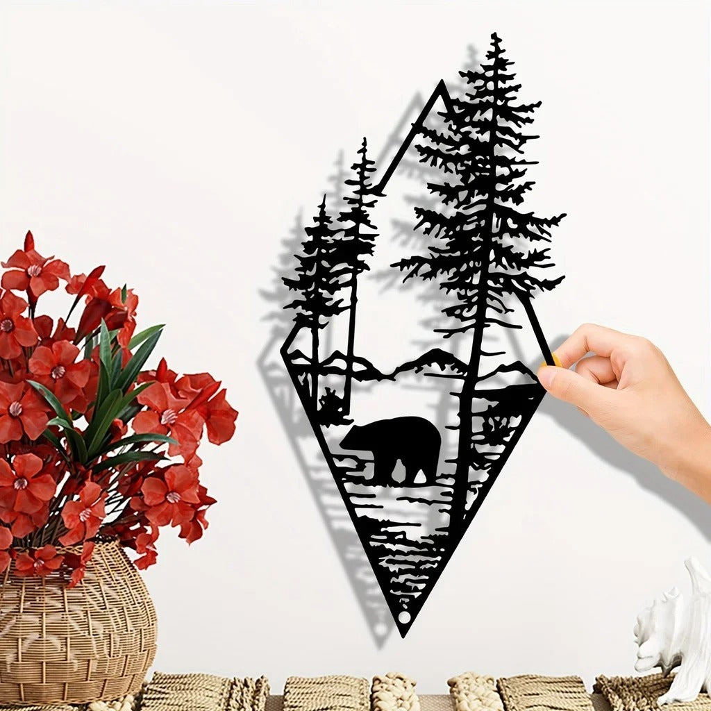 HelloYoung Deer & Landscape Metal Wall Art – Elegant Home Decor Ornament