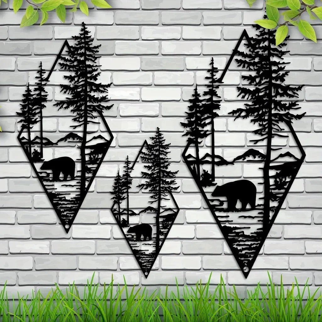 HelloYoung Deer & Landscape Metal Wall Art – Elegant Home Decor Ornament